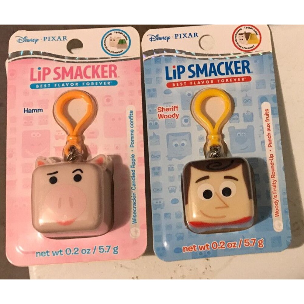 Lot OF 2 Disney Woody & Hamm Pixar Lip Smacker Lip Balm Cube Toy Story Sealed